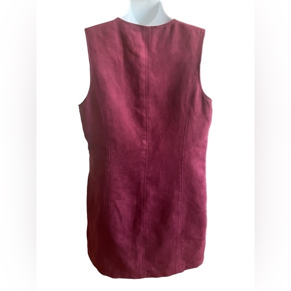 Olive + Oak Maroon Faux Suede Dress‎ L - Picture 2 of 5